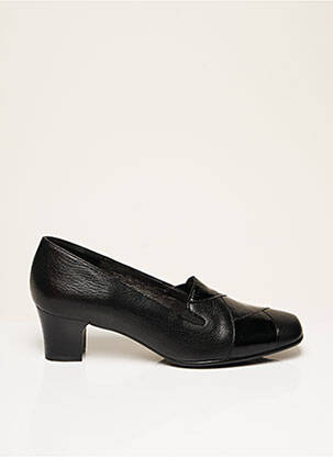 Pantofi cu toc țesătură satinată toc de 4 la 6 cm negru OMBELLE femeie