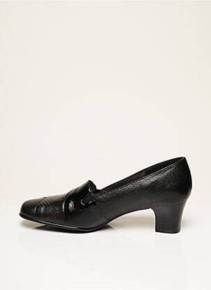 Pantofi cu toc țesătură satinată toc de 4 la 6 cm negru OMBELLE femeie
