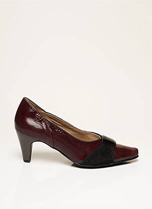 Pantofi cu toc material neted toc de 4 la 6 cm roșu HASLEY femeie