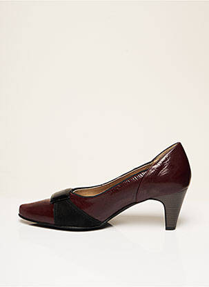 Pantofi cu toc material neted toc de 4 la 6 cm roșu HASLEY femeie