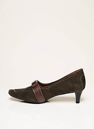 Pantofi cu toc material neted toc de 4 la 6 cm verde HOGL femeie
