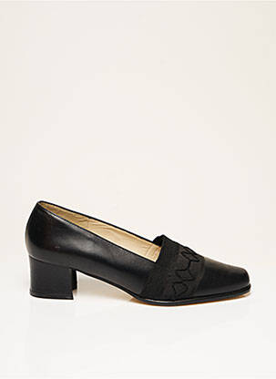 Mocasini pătrat toc de 4 la 6 cm negru FEELING femeie