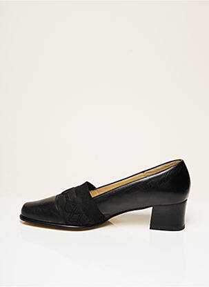 Mocasini pătrat toc de 4 la 6 cm negru FEELING femeie