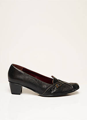 Pantofi cu toc țesătură satinată toc de 4 la 6 cm negru FEELING femeie