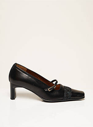 Pantofi cu toc vârf pătrat toc de 4 la 6 cm negru CORINE femeie