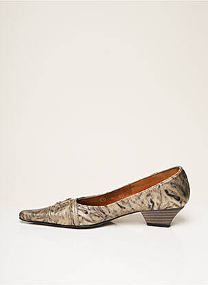 Pantofi cu toc cubanez toc de 4 la 6 cm bej TRINITY femeie