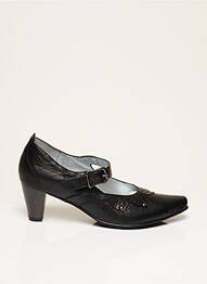 Pantofi cu toc țesătură satinată toc de 4 la 6 cm negru ARTIKA SOFT femme