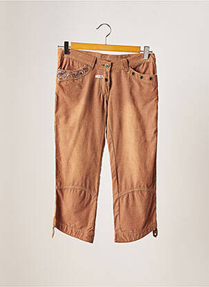 Pantalon trei sferturi maro BOUCHE A BOUCHE femeie