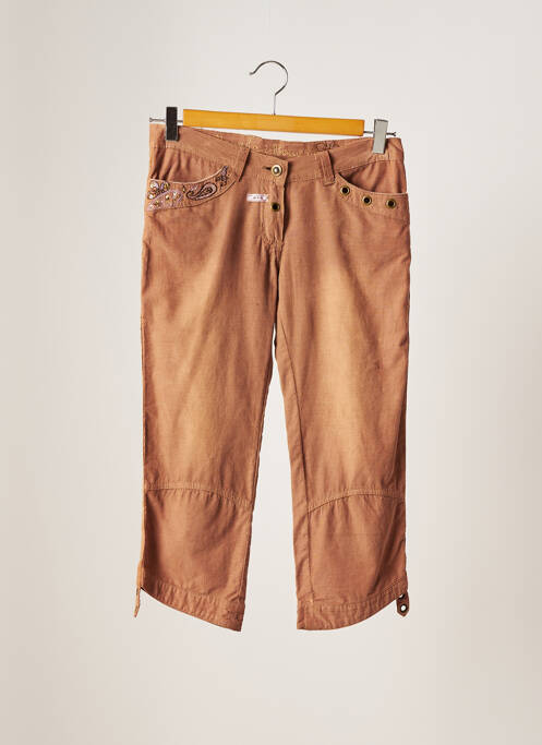 Pantalon trei sferturi maro BOUCHE A BOUCHE femeie