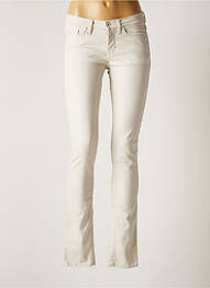 Pantalon slim broderie cu nituri talie joasă bej GANT femme