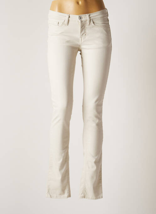 Pantalon slim bej GANT femeie
