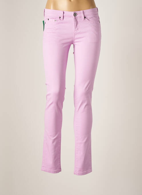 Pantalon slim țesătură poplin mărime normală violet GAASTRA femme