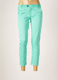 Pantalon 7/8 țesătură poplin talie joasă verde CHIPIE femeie