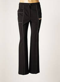 Pantalon drept țesătură poplin talie înaltă negru KARTING femme