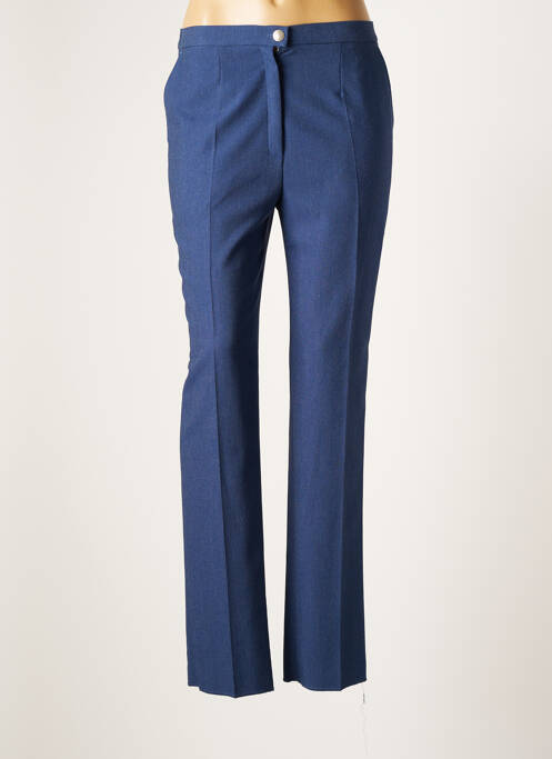 Pantalon drept talie cu cleme albastru KARTING femme