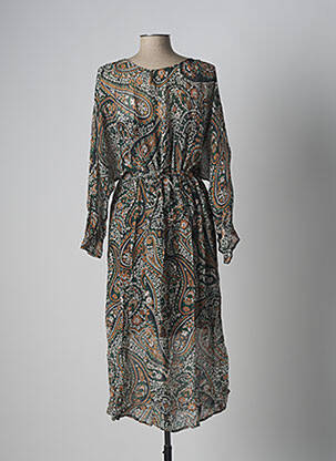 Rochie lungă mâneci lungi mâneci lungi verde STELLA FOREST femeie