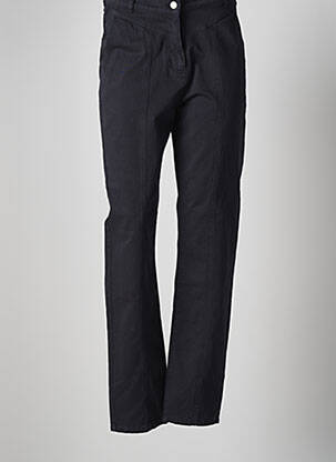 Pantalon drept țesătură poplin talie înaltă albastru INDEE femeie