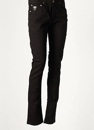 Pantalon slim broderie cu nituri mărime normală negru APRIL 77 femeie