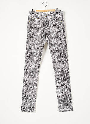 Pantalon drept elasticitate talie joasă alb APRIL 77 femeie
