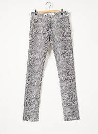 Pantalon drept elasticitate talie joasă alb APRIL 77 femme