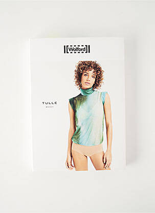 Body elasticitate mâneci scurte verde WOLFORD femeie