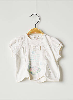 Tricou croială cambrată mâneci scurte bej BABYMINI PAR CATIMINI fată