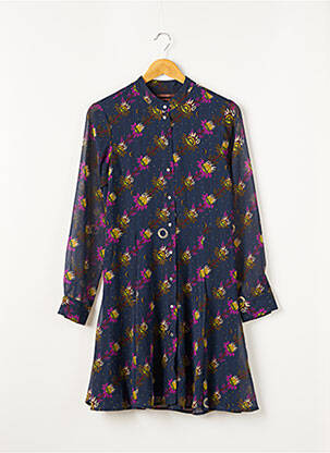 Rochie midi imprimeu floral mâneci lungi albastru MAISON SCOTCH femeie