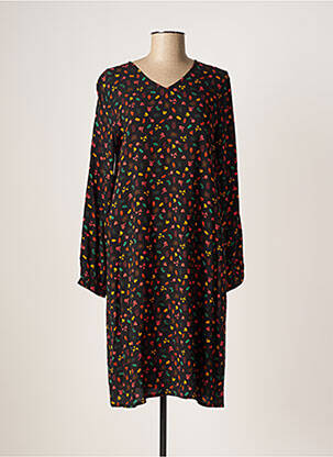 Rochie midi imprimeu fantezie mâneci lungi negru AGATHE & LOUISE femeie