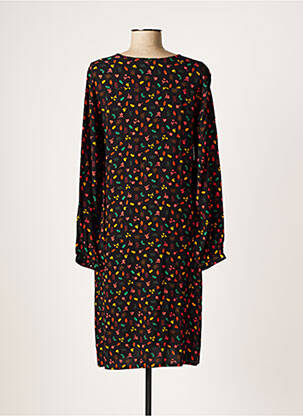 Rochie midi imprimeu fantezie mâneci lungi negru AGATHE & LOUISE femeie