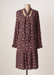Rochie midi imprimeu floral mâneci lungi gri AGATHE & LOUISE femeie