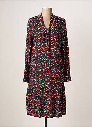 Rochie midi imprimeu floral mâneci lungi negru AGATHE & LOUISE femeie
