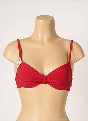 Sutien de costum de baie bretele elastice reglabile roșu LOU femeie