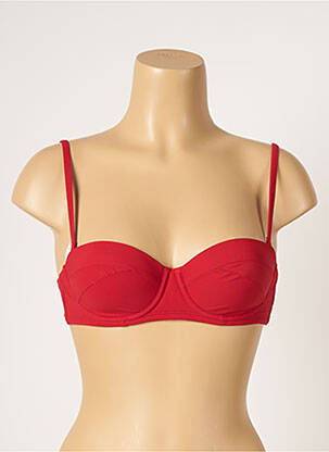 Sutien de costum de baie bretele elastice reglabile roșu LOU femeie