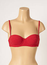 Sutien de costum de baie bretele elastice reglabile roșu LOU femme