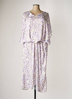 Rochie midi imprimeu floral mâneci 3/4 violet JAD femeie