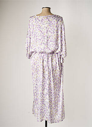 Rochie midi imprimeu floral mâneci 3/4 violet JAD femeie