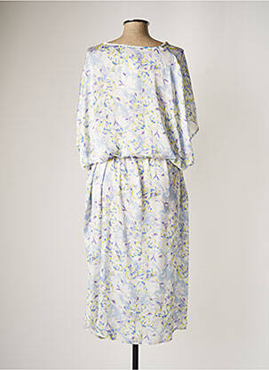 Rochie midi imprimeu floral mâneci 3/4 albastru JAD femeie