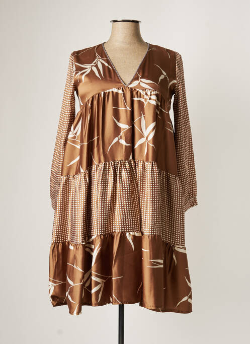 Rochie scurtă maro DIXIE femeie