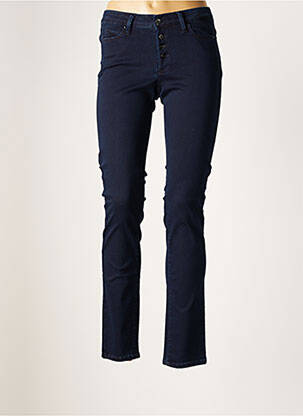Pantalon drept talie elastică albastru KANOPE femeie