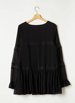 Tunică mâneci lungi țesătură crep negru TULAROSA femeie