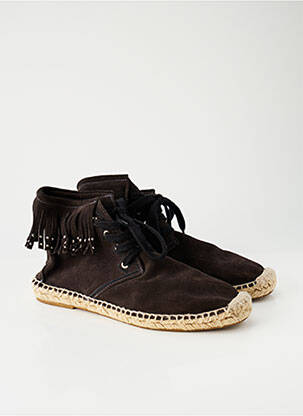 Espadrile închidere cu șireturi toc plat până la 3 cm maro ZARA femeie