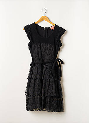 Rochie midi închidere cu fermoar la spate mâneci scurte negru MANOUSH femeie