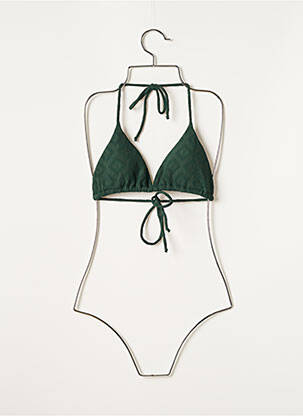 Sutien de costum de baie elasticitate top triunghiuri verde BAHO femeie