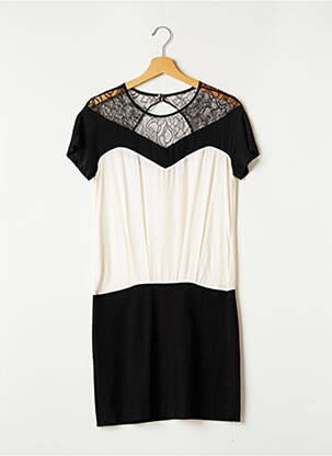 Rochie midi țesătură crep mâneci scurte bej SANDRO femeie