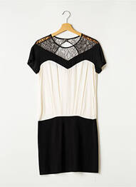 Rochie midi țesătură crep mâneci scurte bej SANDRO femeie