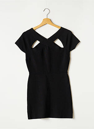Rochie scurtă închidere cu fermoar la spate mâneci scurte negru BCBGMAXAZRIA femeie