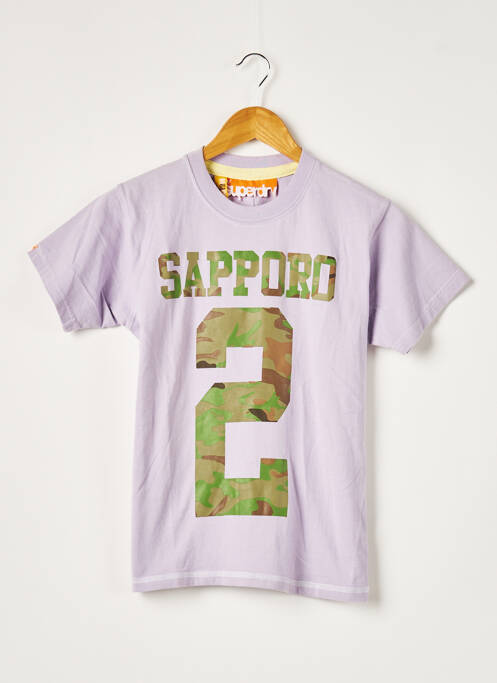 Tricou imprimeu fantezie mâneci scurte violet SUPERDRY femme