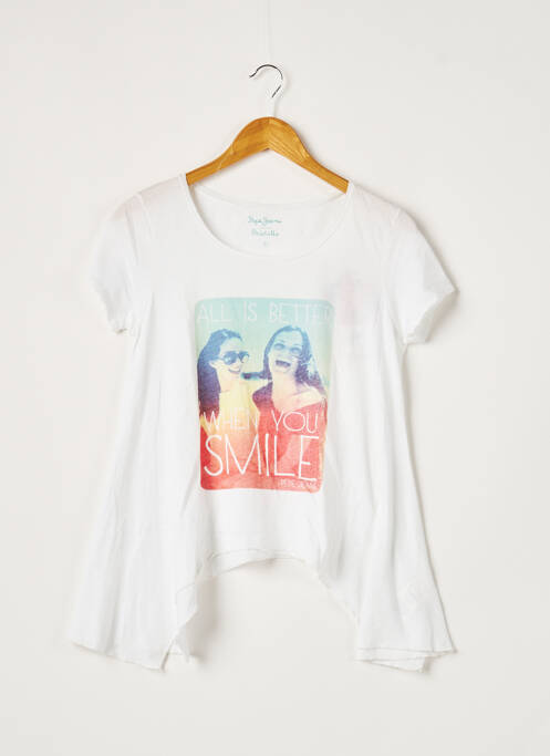 Tricou imprimeu fantezie mâneci scurte alb PEPE JEANS femme