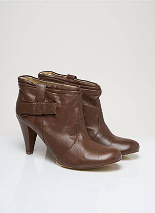 Botine/ghete material neted toc de 7 la 9 cm maro KILLAH femeie