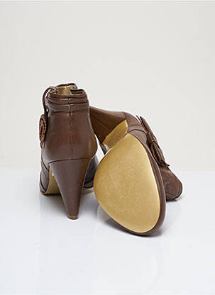 Botine/ghete material neted toc de 7 la 9 cm maro KILLAH femeie